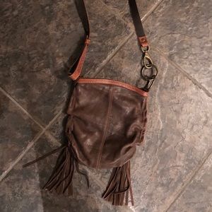 Lucky Brand Leather Tassel Hobo Bag